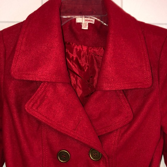 GUC Bongo Red Button Front Coat with Tie pockets S - Picture 3 of 8
